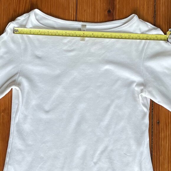 White 3/4 Sleeve Cotton Blend Top (L) - Picture 10 of 11